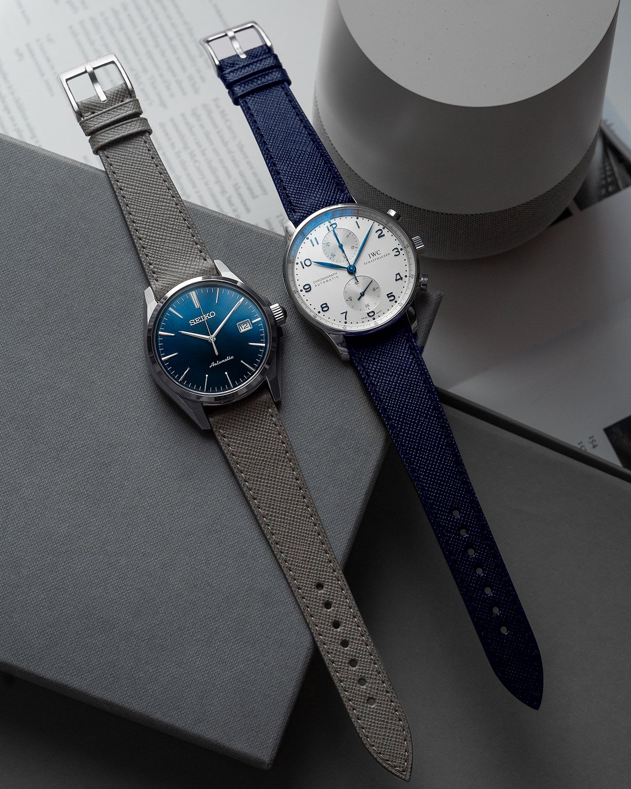 Saffiano Leather Strap (Navy)