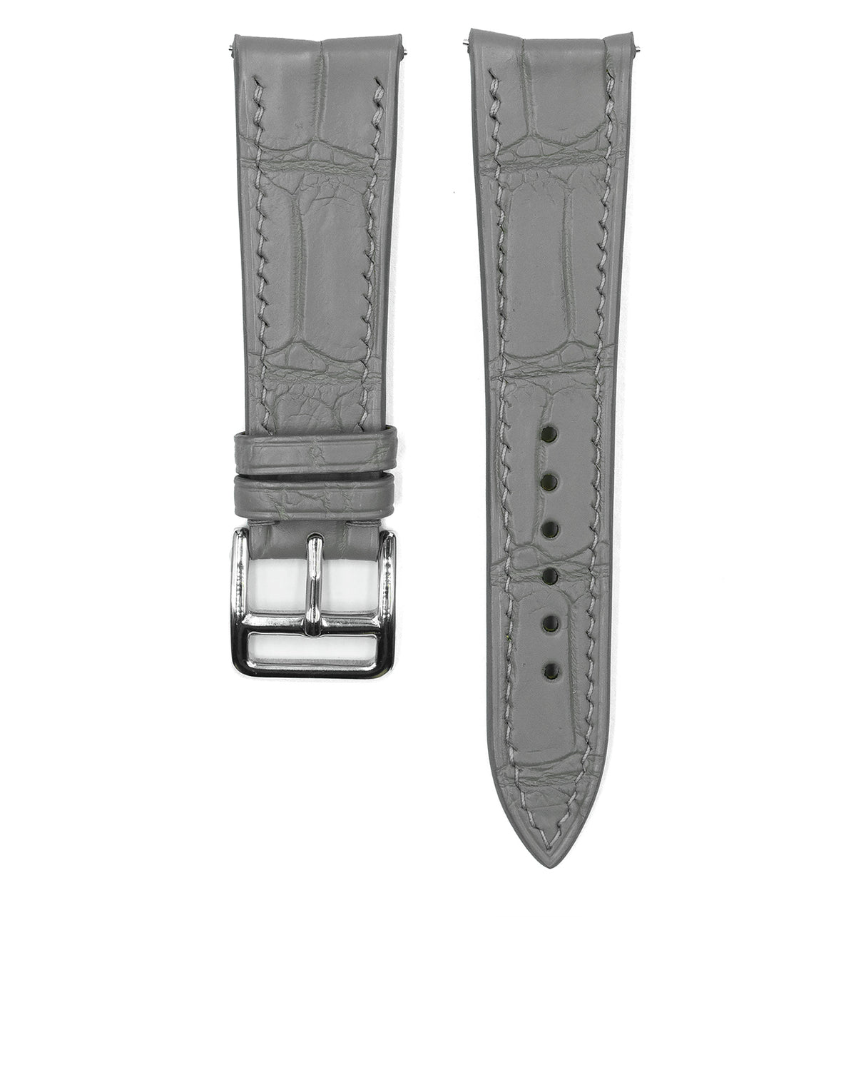 (20mm) Alligator Leather - Light Grey