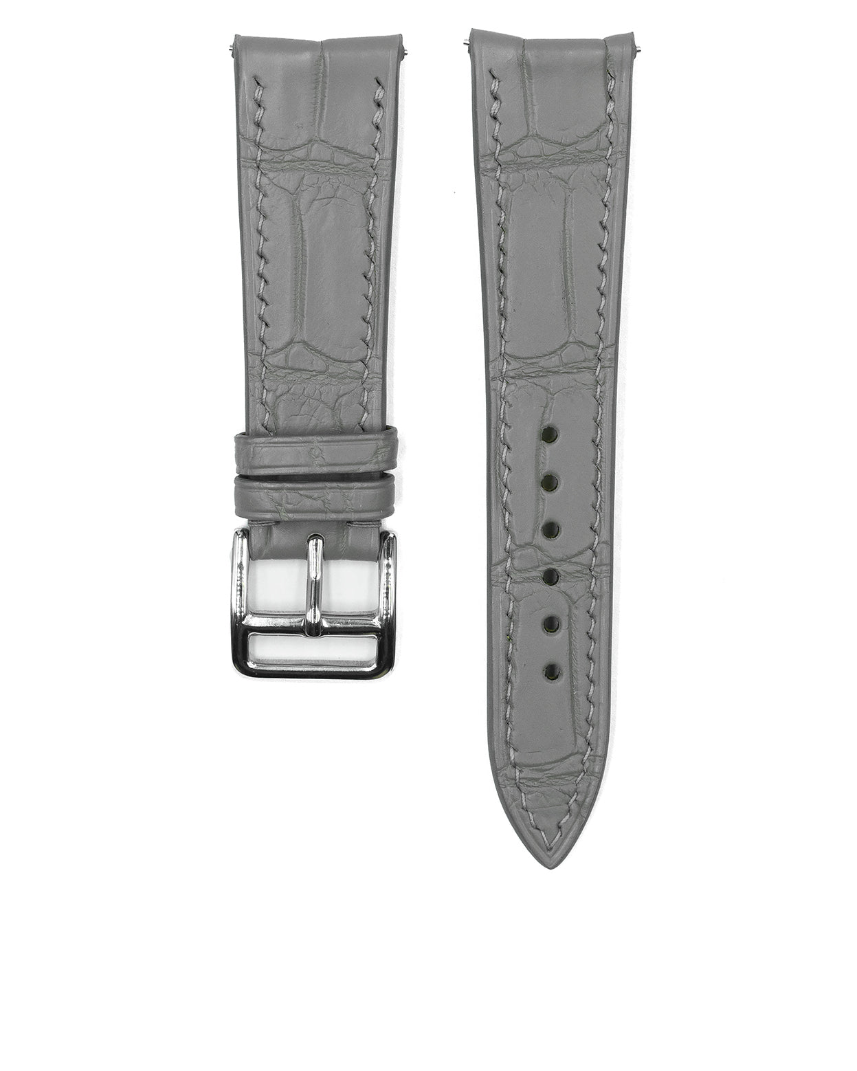 (20mm) Alligator Leather - Light Grey