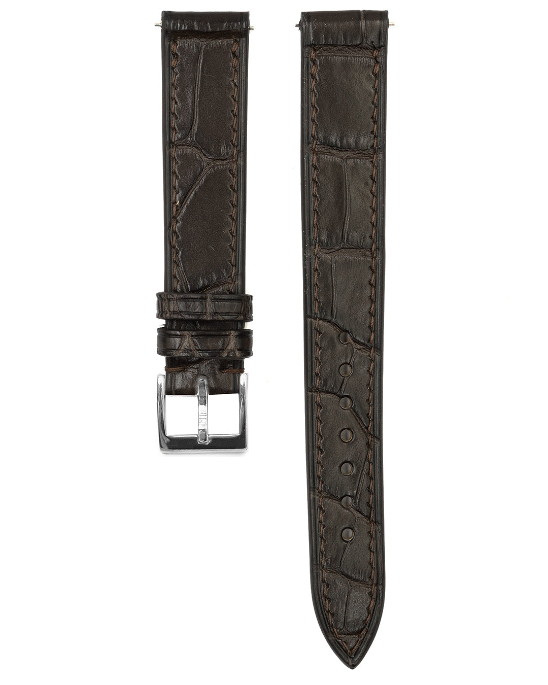 (16mm) Alligator Leather - Dark Coffee - Regular