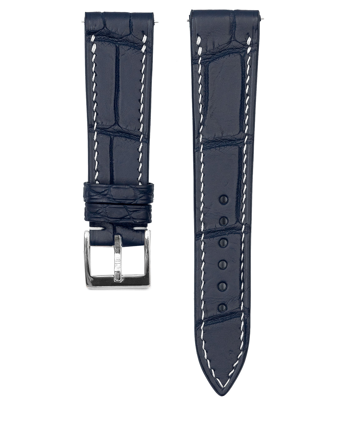(19mm) Alligator Leather - Dark Navy (Short)