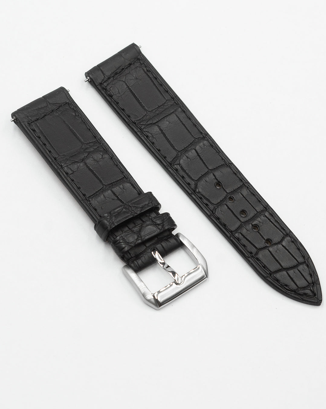 (20mm) Alligator Leather - Black, Pilot style