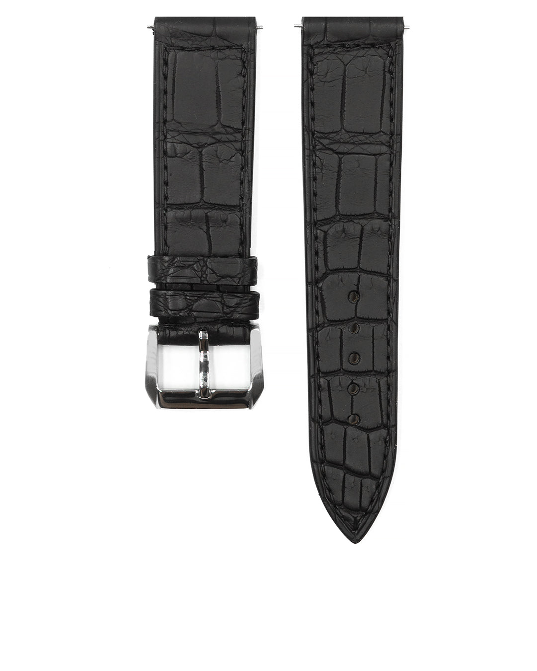 (20mm) Alligator Leather - Black, Pilot style