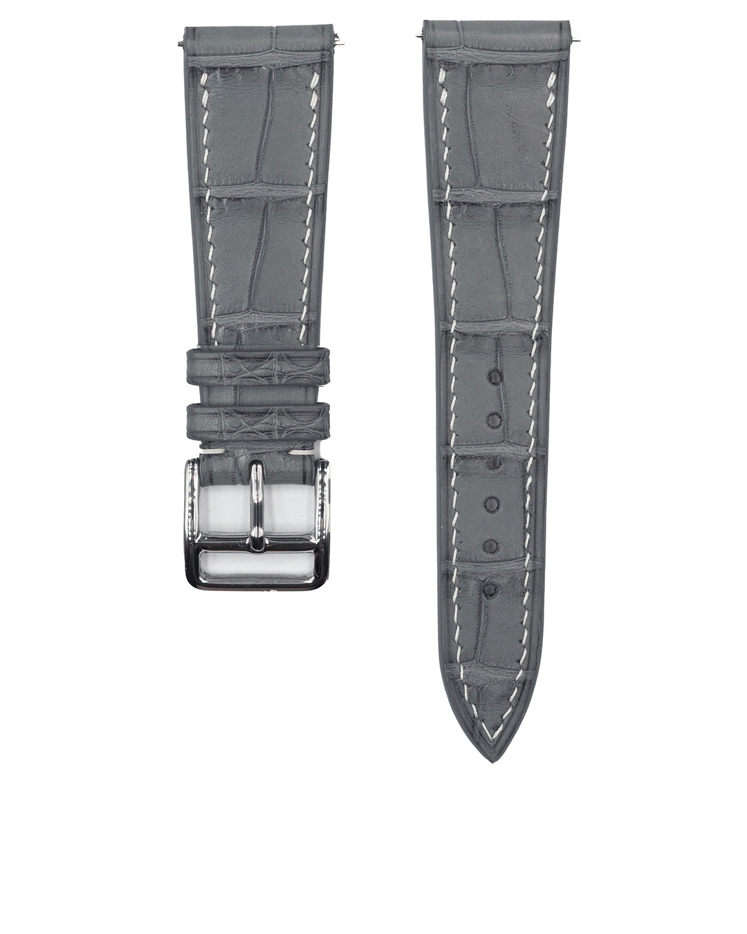 (21mm) Alligator Leather - Serpentine Grey, Semi matte