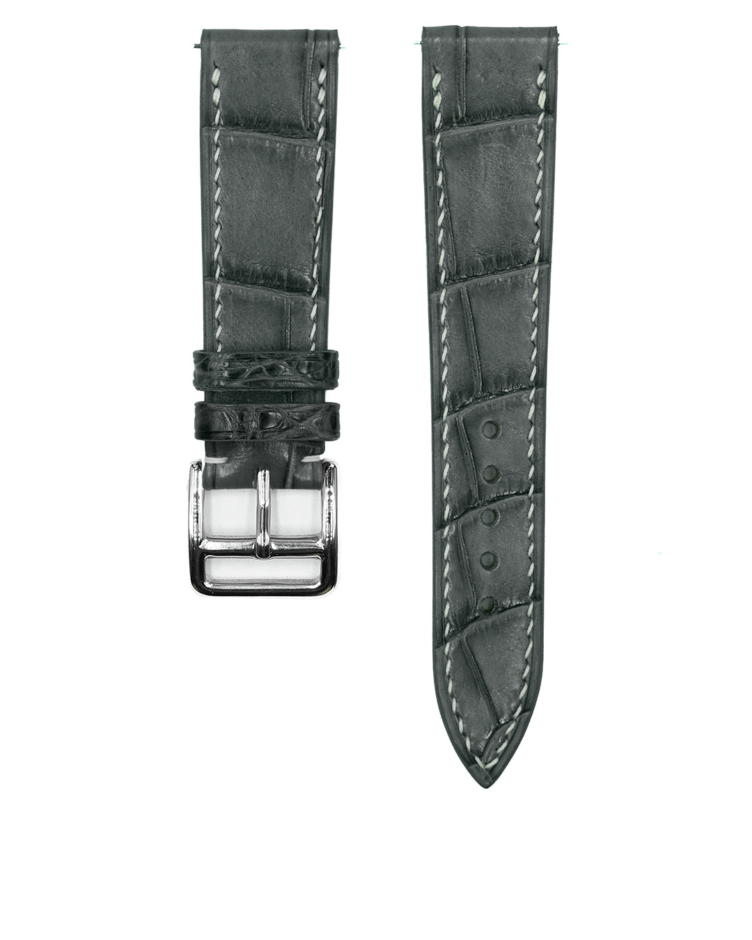 (19mm) Alligator Leather - Sage Grey, Short