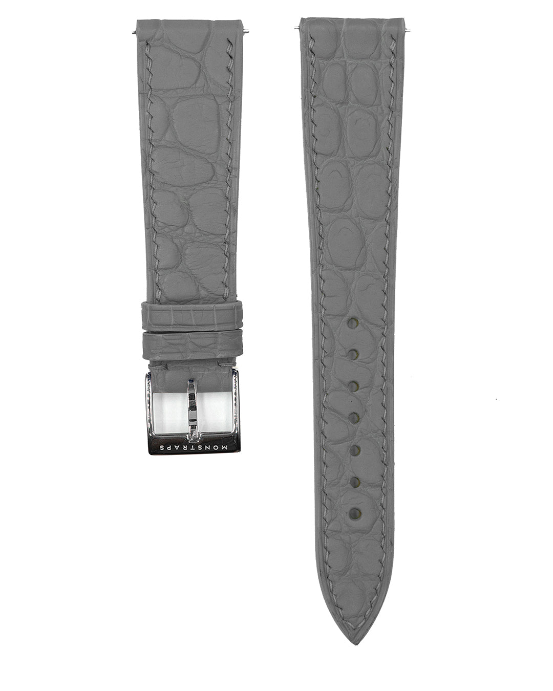(20mm) Alligator Flank Leather - Light Grey
