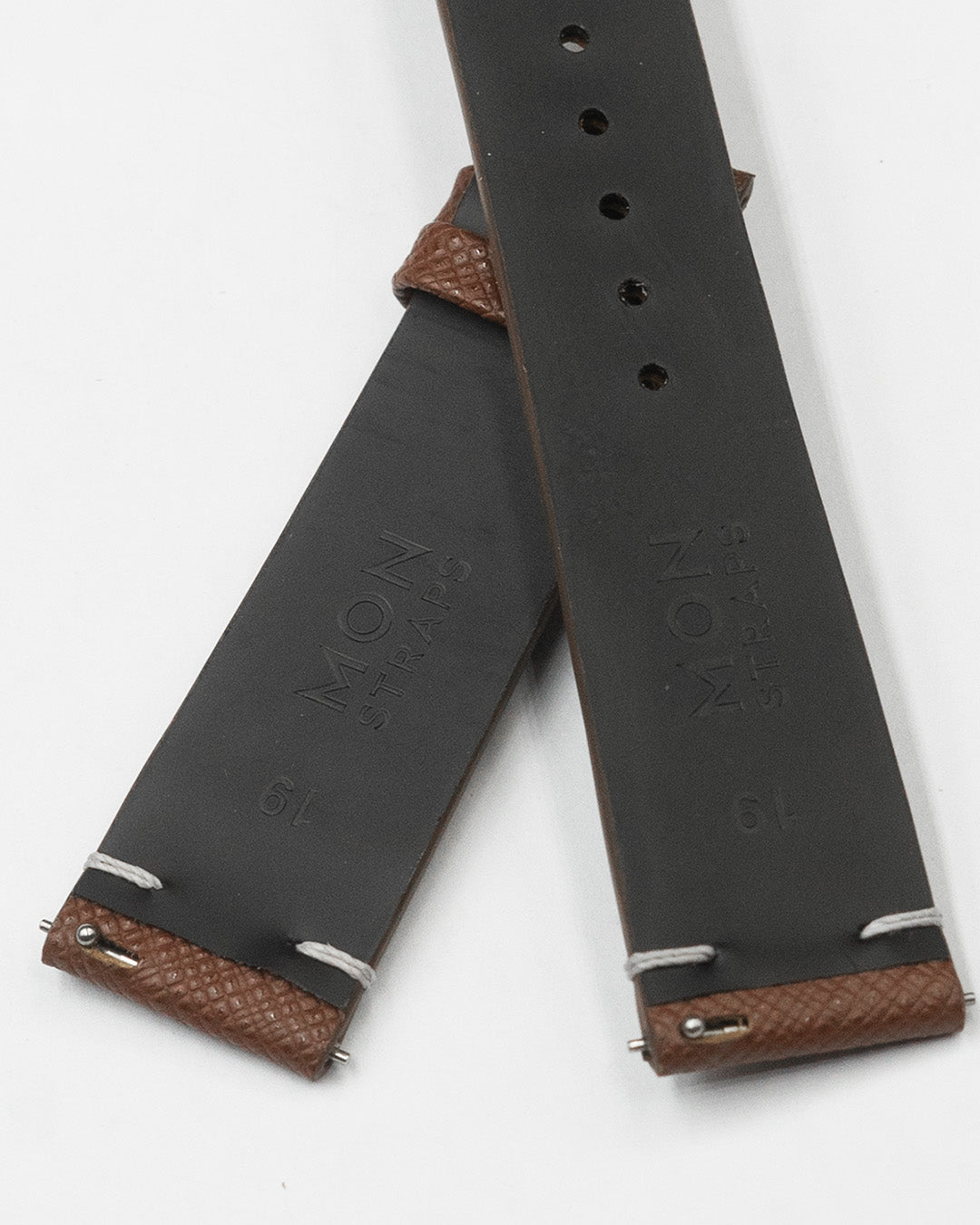 (19mm) Saffiano Leather - Brown, Short