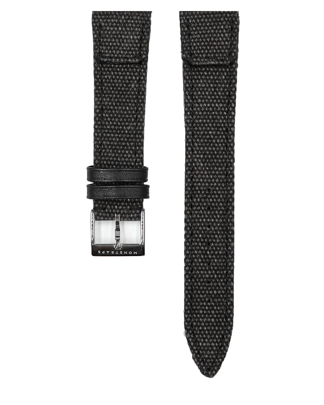 (19mm) Canvas Strap JLC Style - Black - Folded Canvas, Regular