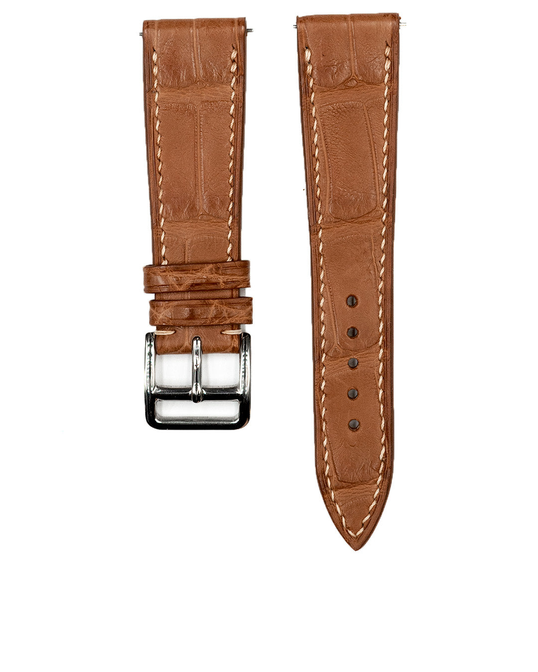 (20mm) Alligator Leather - Cognac, Short