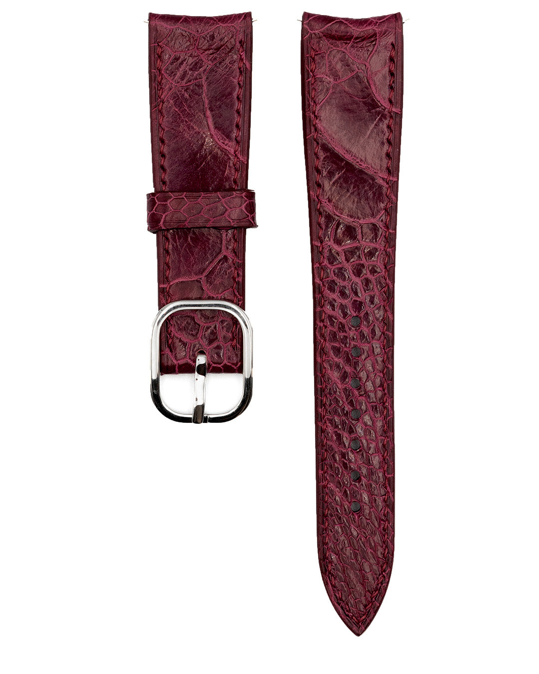 (20mm) Ostrich Leather - Burgundy - Regular