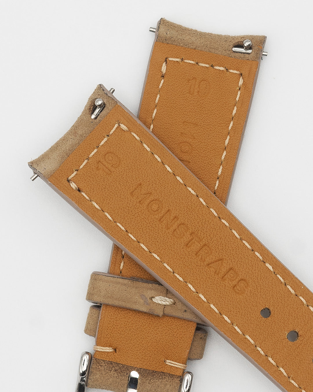 (19mm) Suede Leather - Sand Taupe, Short