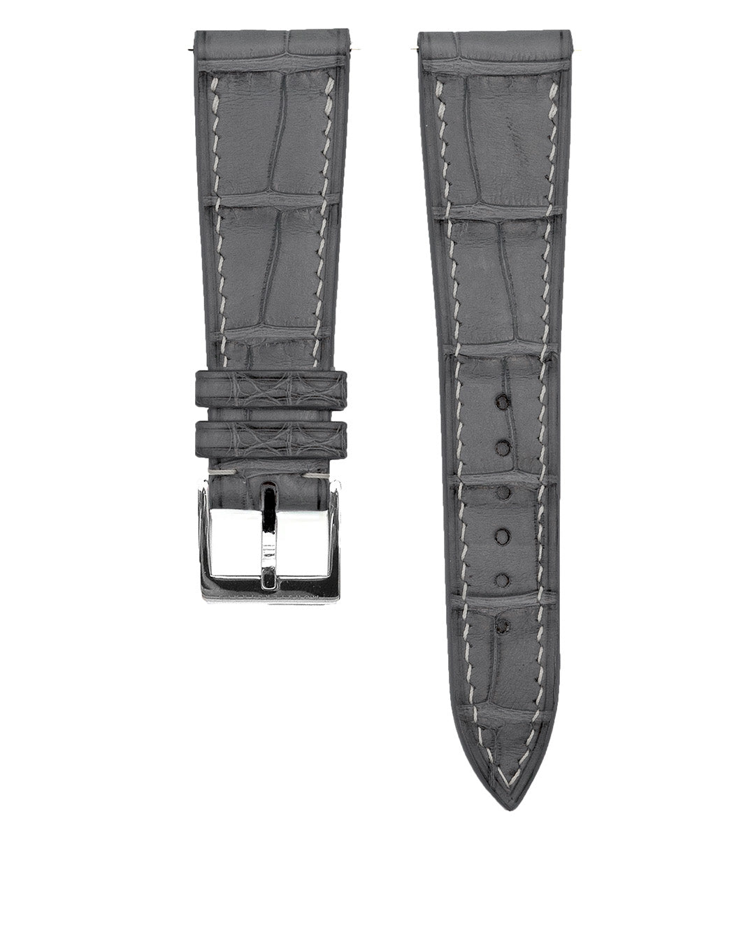 (21mm) Alligator Leather - Serpentine Grey, Short