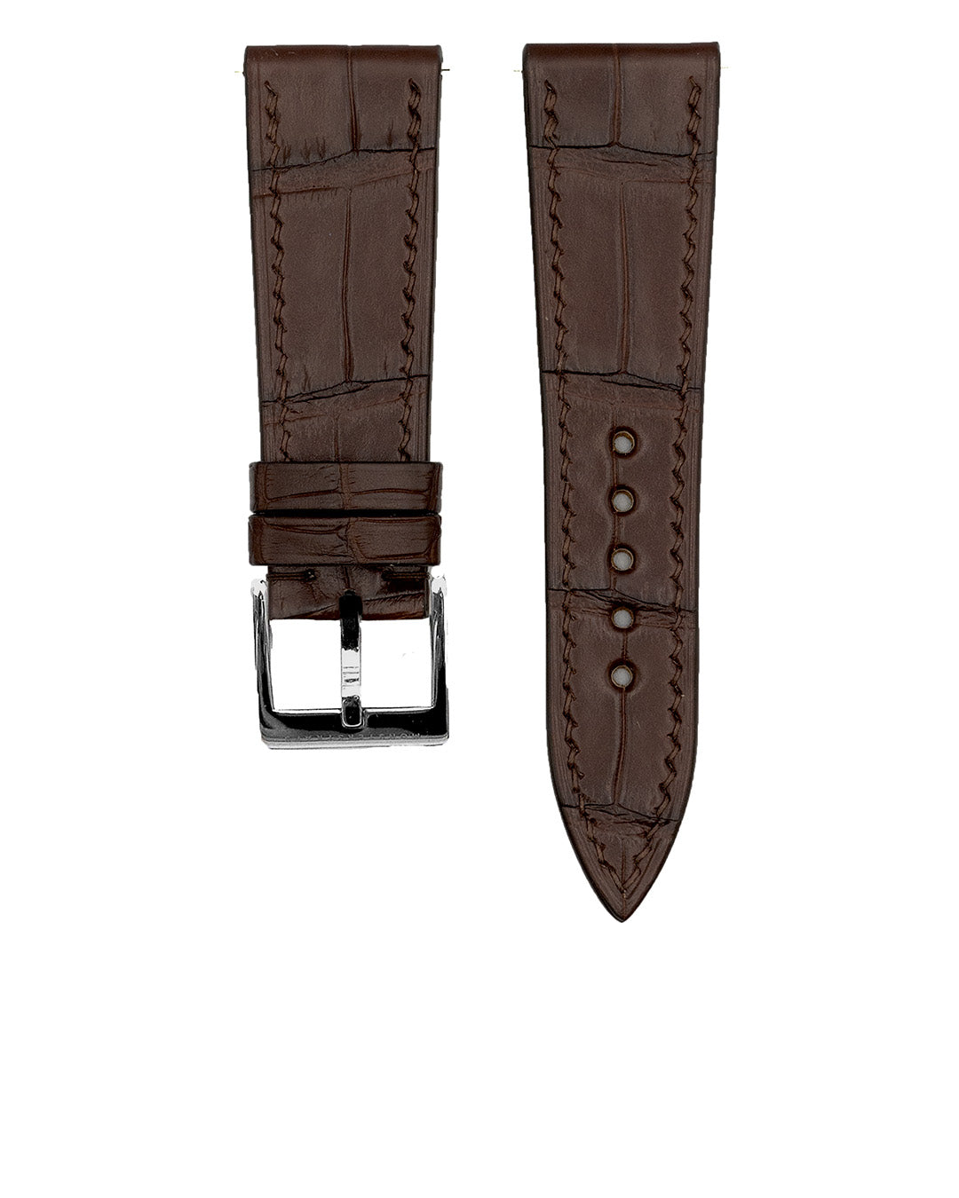 (20mm) Alligator Leather - Dark Coffee, XS