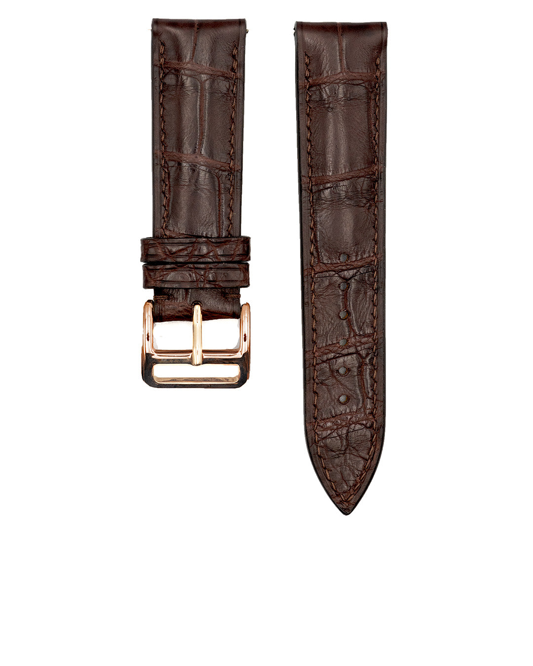 (20mm) Alligator Leather - Dark Coffee - XS