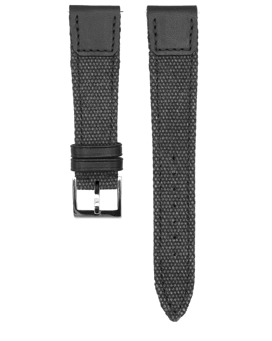 (19mm) Canvas Strap JLC Style - Black - Regular