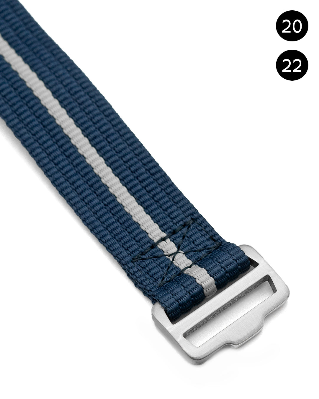 Velcro Premium - Navy with White Stripe