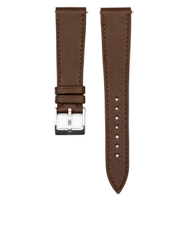 Saffiano Leather Strap (Brown) - Monstraps