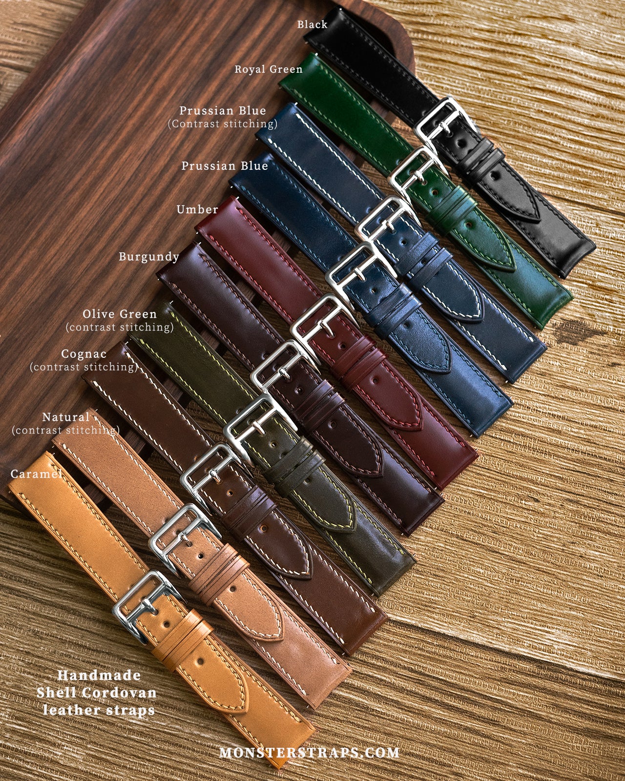 Shell Style Straps Shell Cordovan Strap (Burgundy) - Monstraps