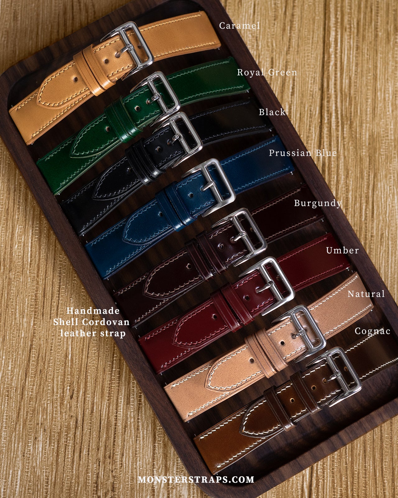Shell Style Straps Shell Cordovan Strap (Burgundy) - Monstraps