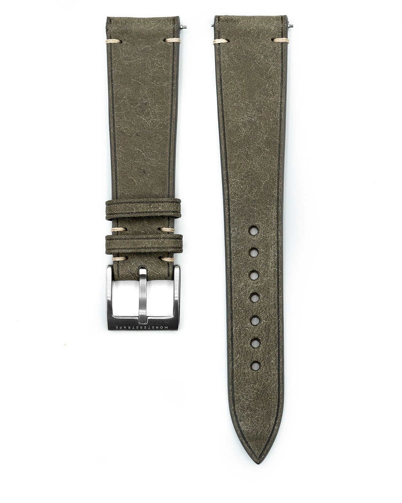 Vintage Italian Distressed Leather Strap (Warm Grey)