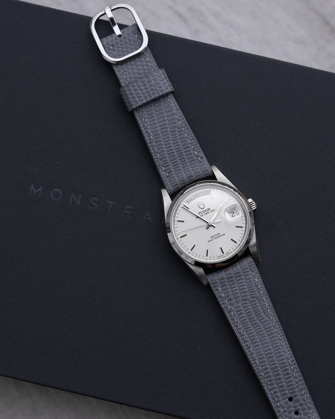 Lizard Leather Strap (Grey, Matte)