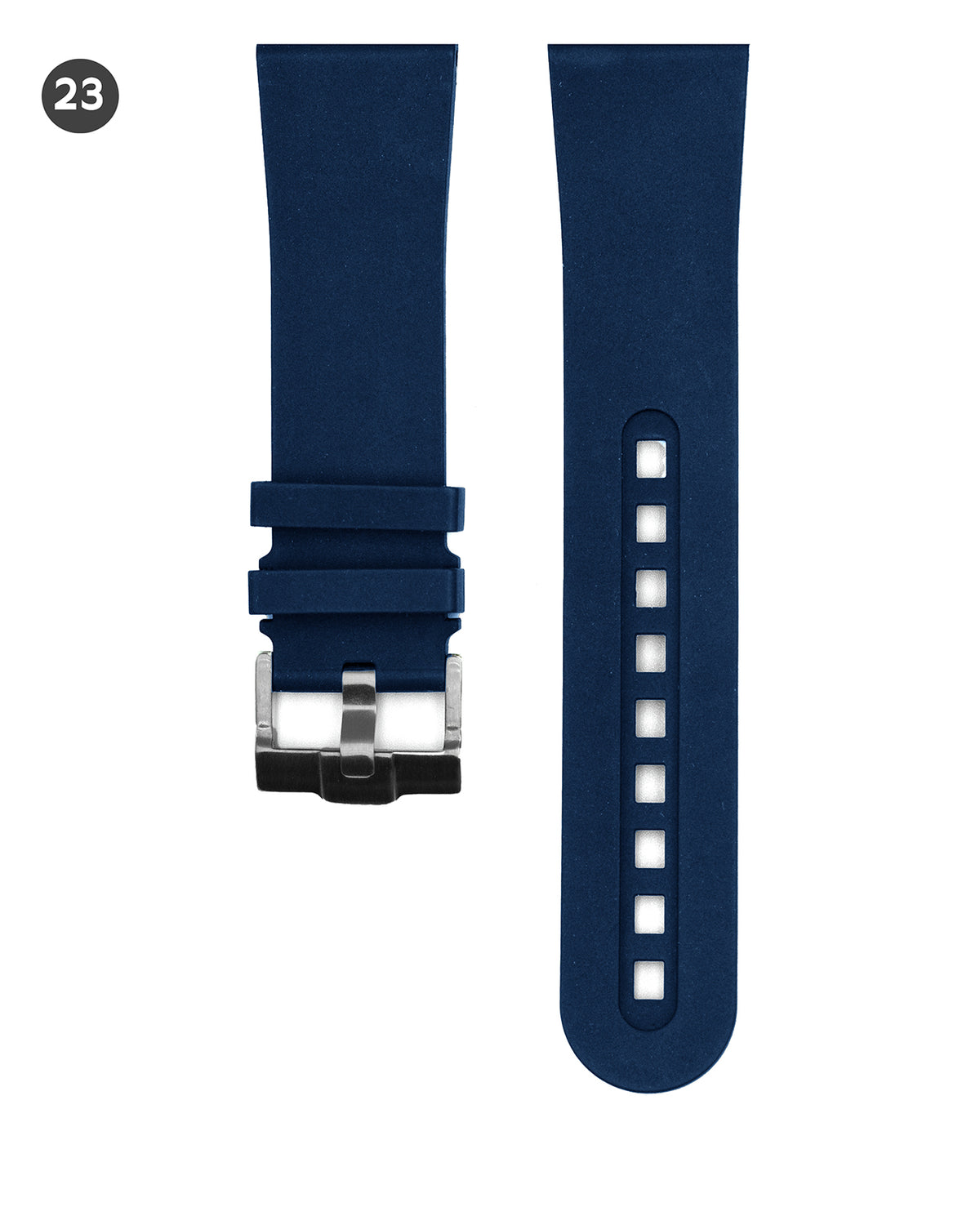 (23MM) FKM RUBBER - NAVY BLUE (STRAIGHT ENDS)