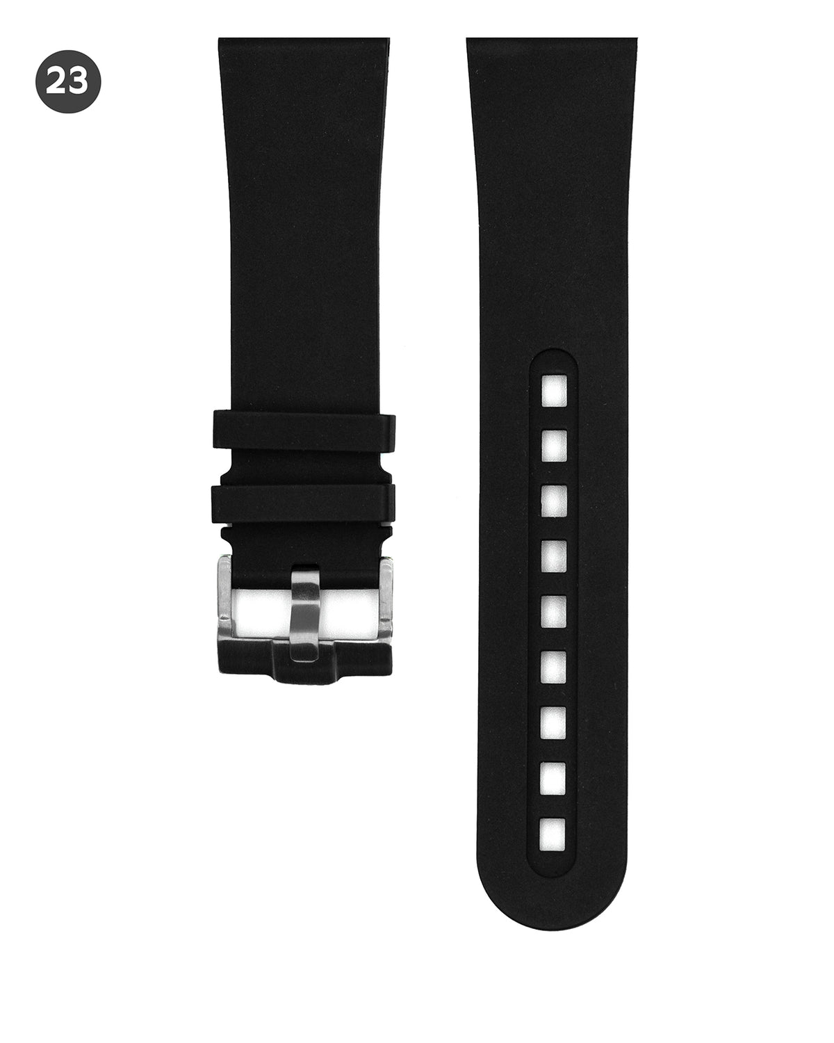 {23MM) FKM RUBBER - BLACK (STRAIGHT ENDS)