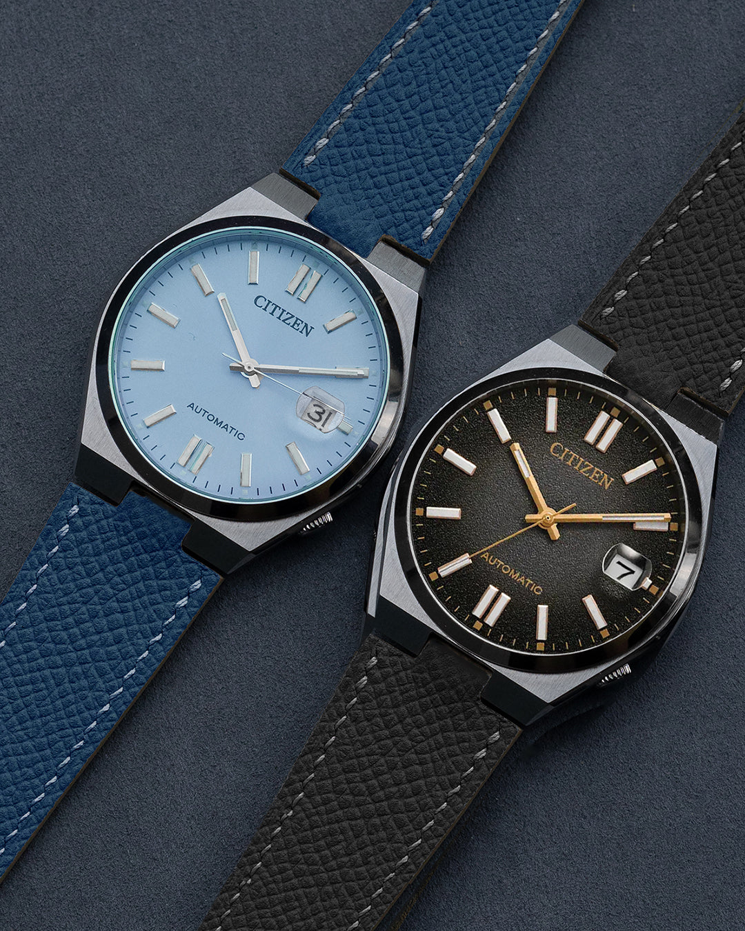 EPSOM LEATHER - FOR CITIZEN TSUYOSA 37MM (BLACK)