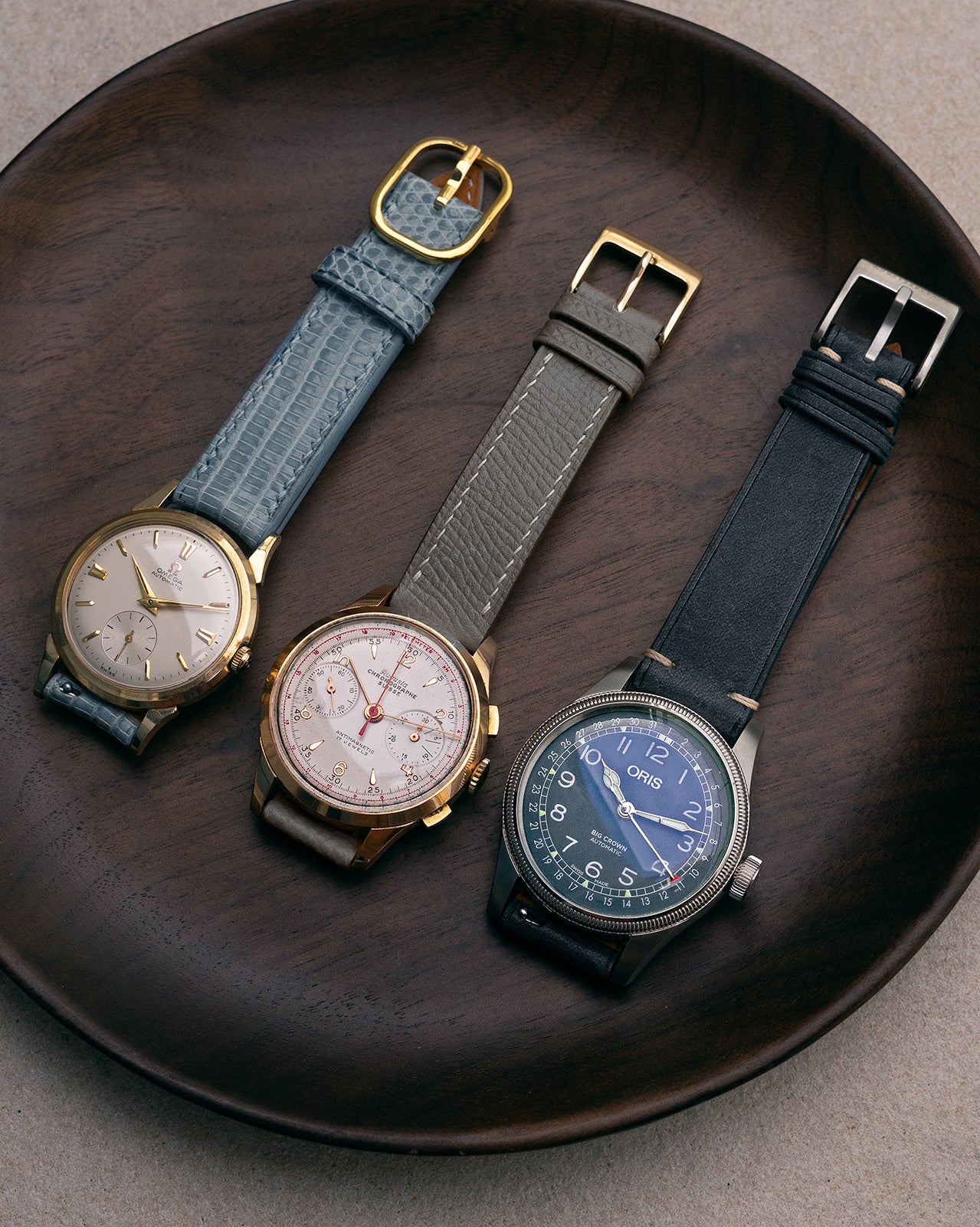 Lizard Leather Strap (Glazed, Steel Blue)