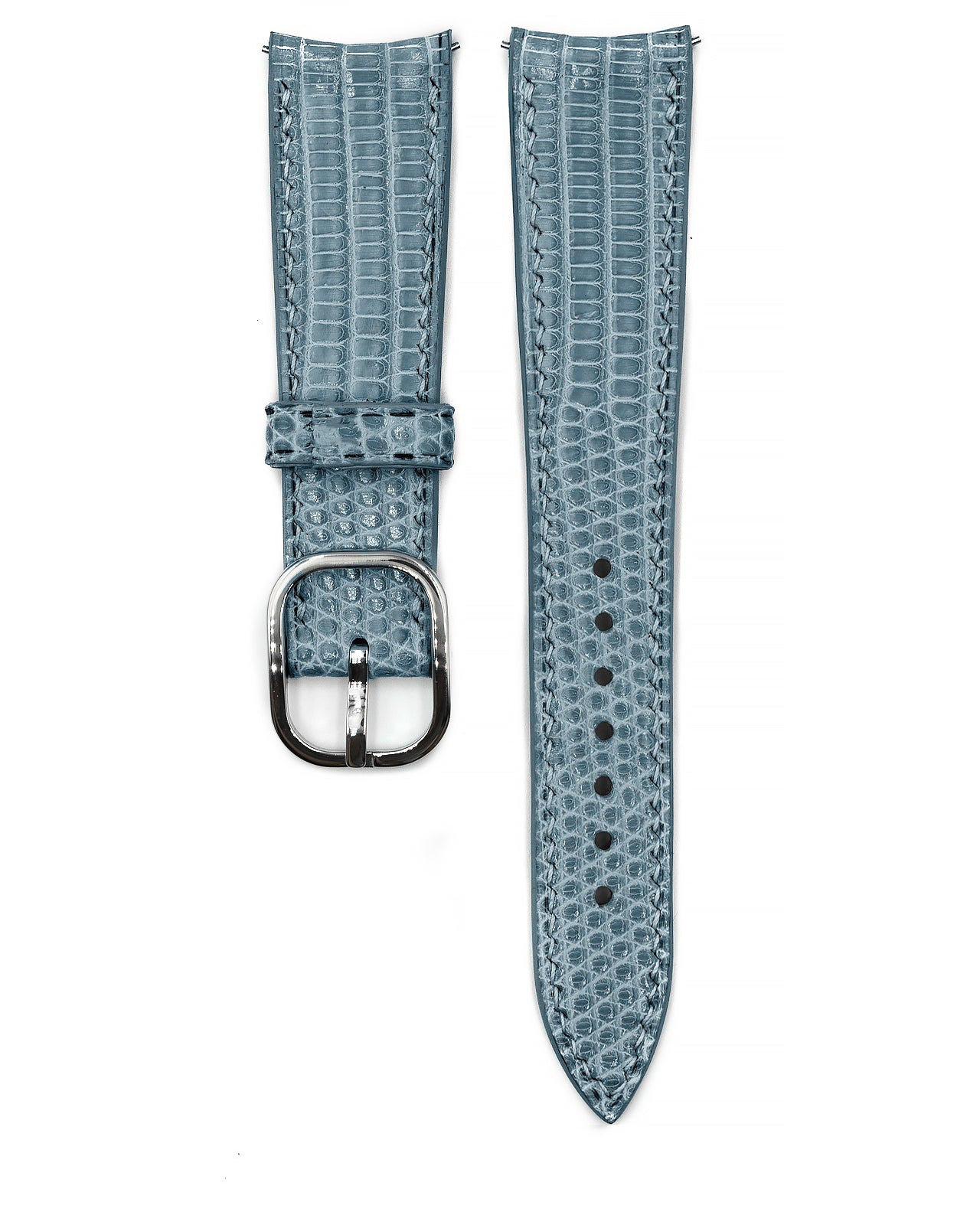 Lizard Leather Strap (Glazed, Steel Blue)