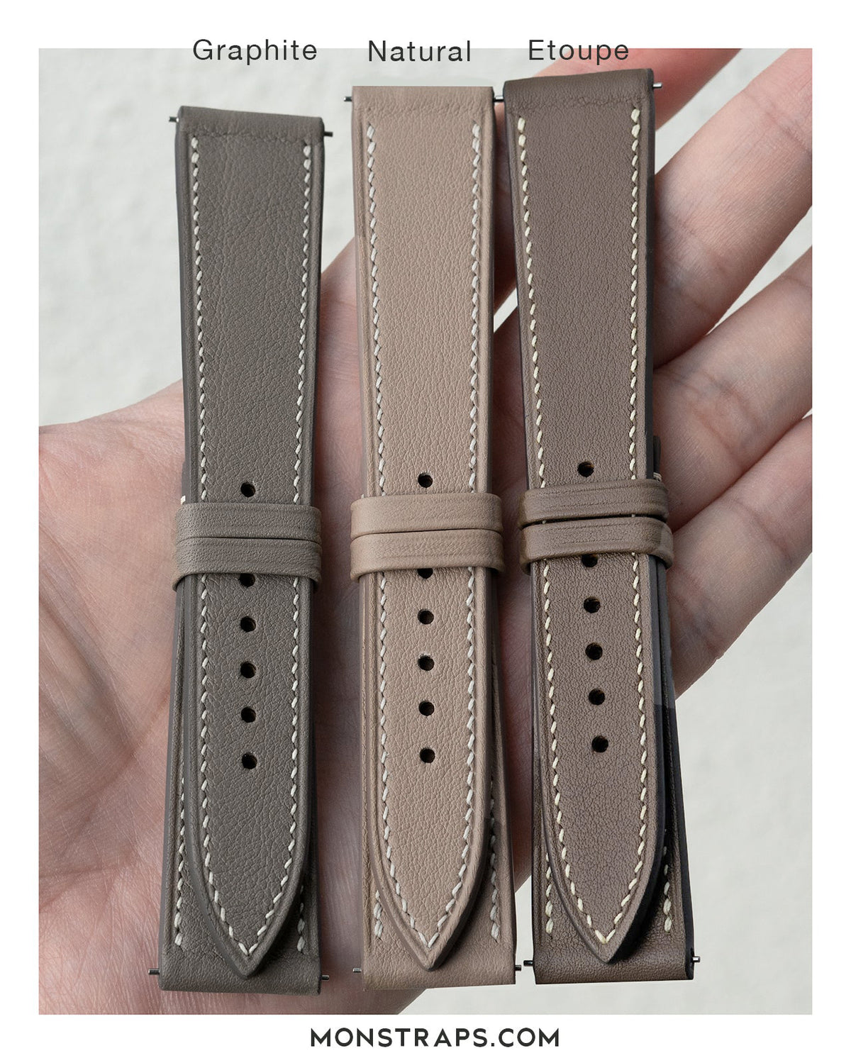 Swift Leather Strap (Graphite) - Monstraps