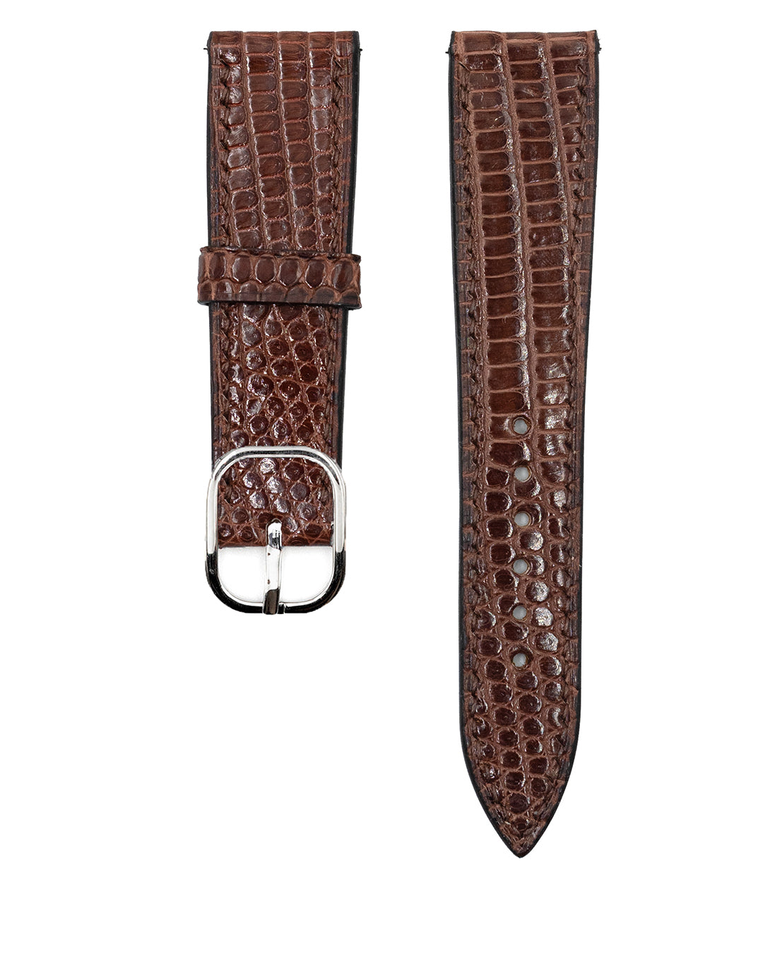 (19mm) Lizard Leather - Dark Brown (Short, Semi Matte)