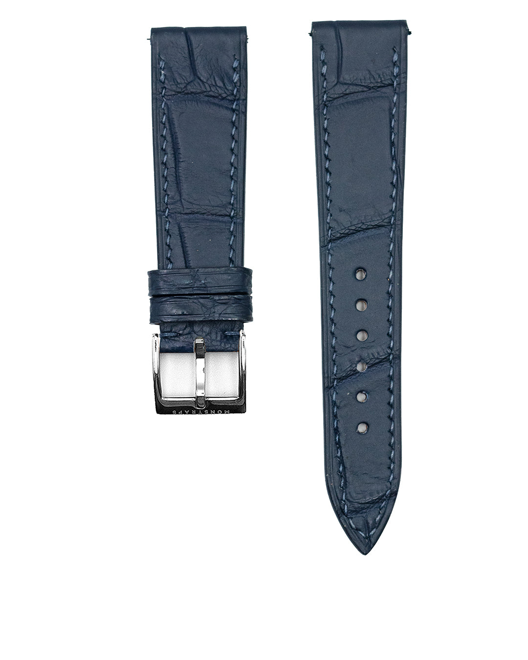 (19mm) Alligator Leather - Dark Blue (Semi matte, Short)