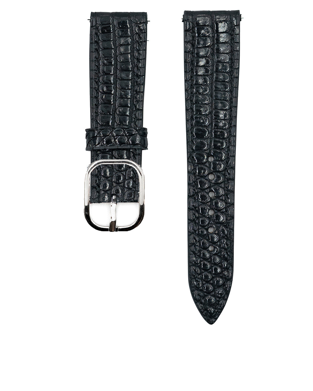 (19mm) Lizard Leather - Black (Semi matte, Short)