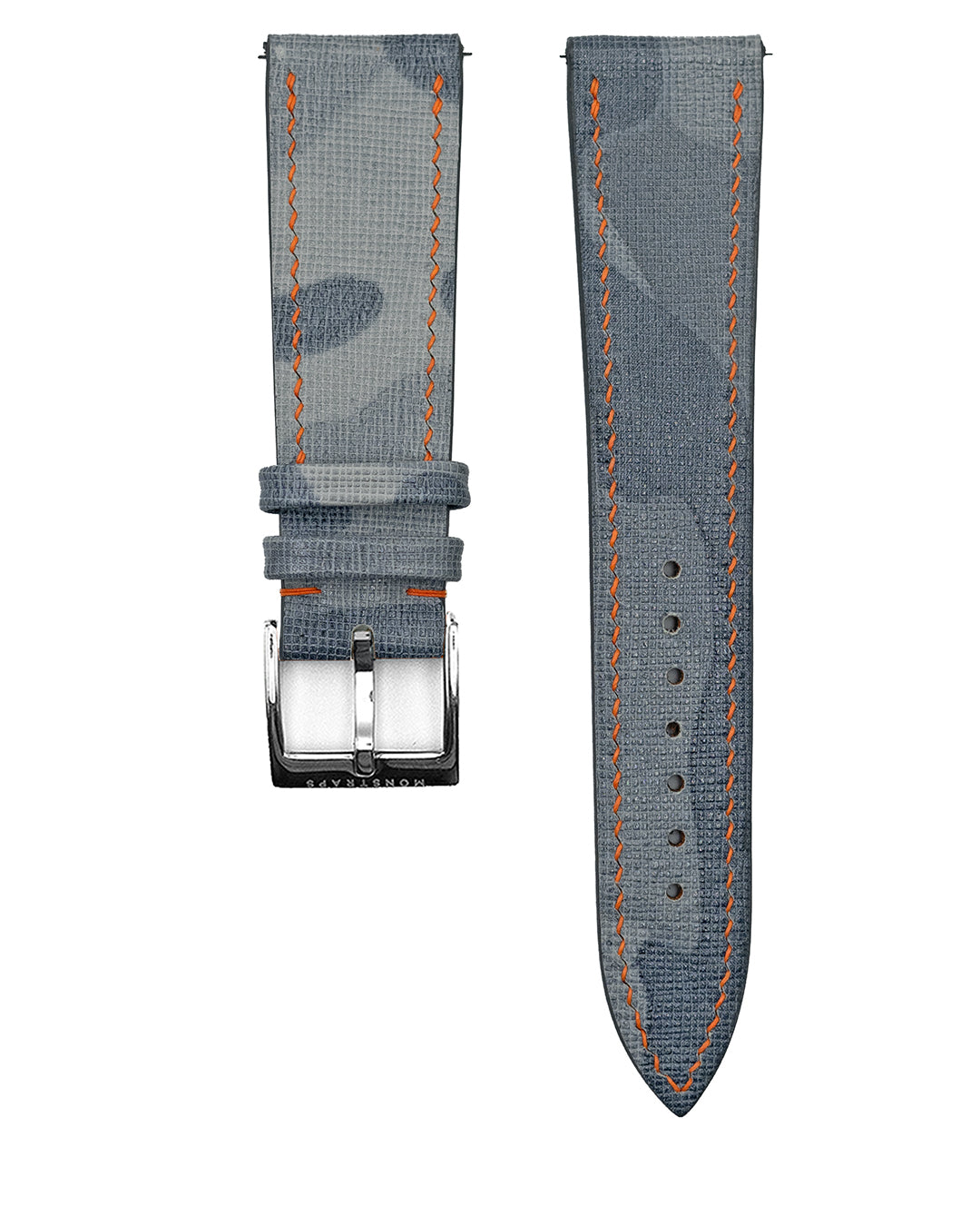 (22mm) Camo Leather - Arctic Grey (Regular, Rubber Lining)