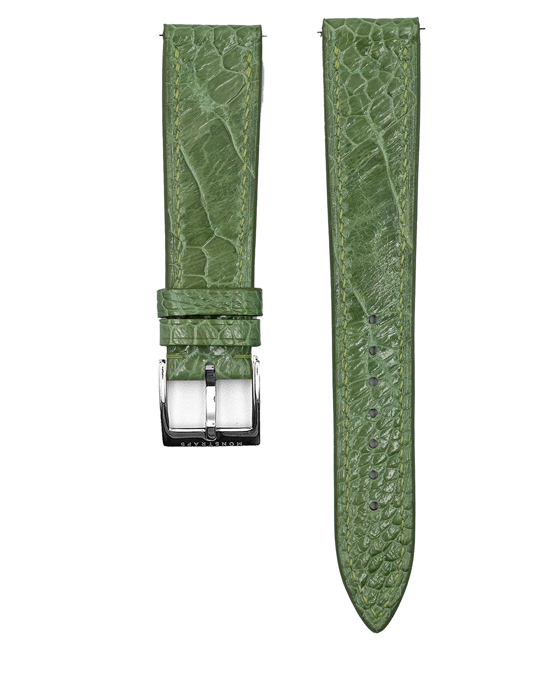 (19mm) Ostrich Flank Leather - Olive Green (Regular)