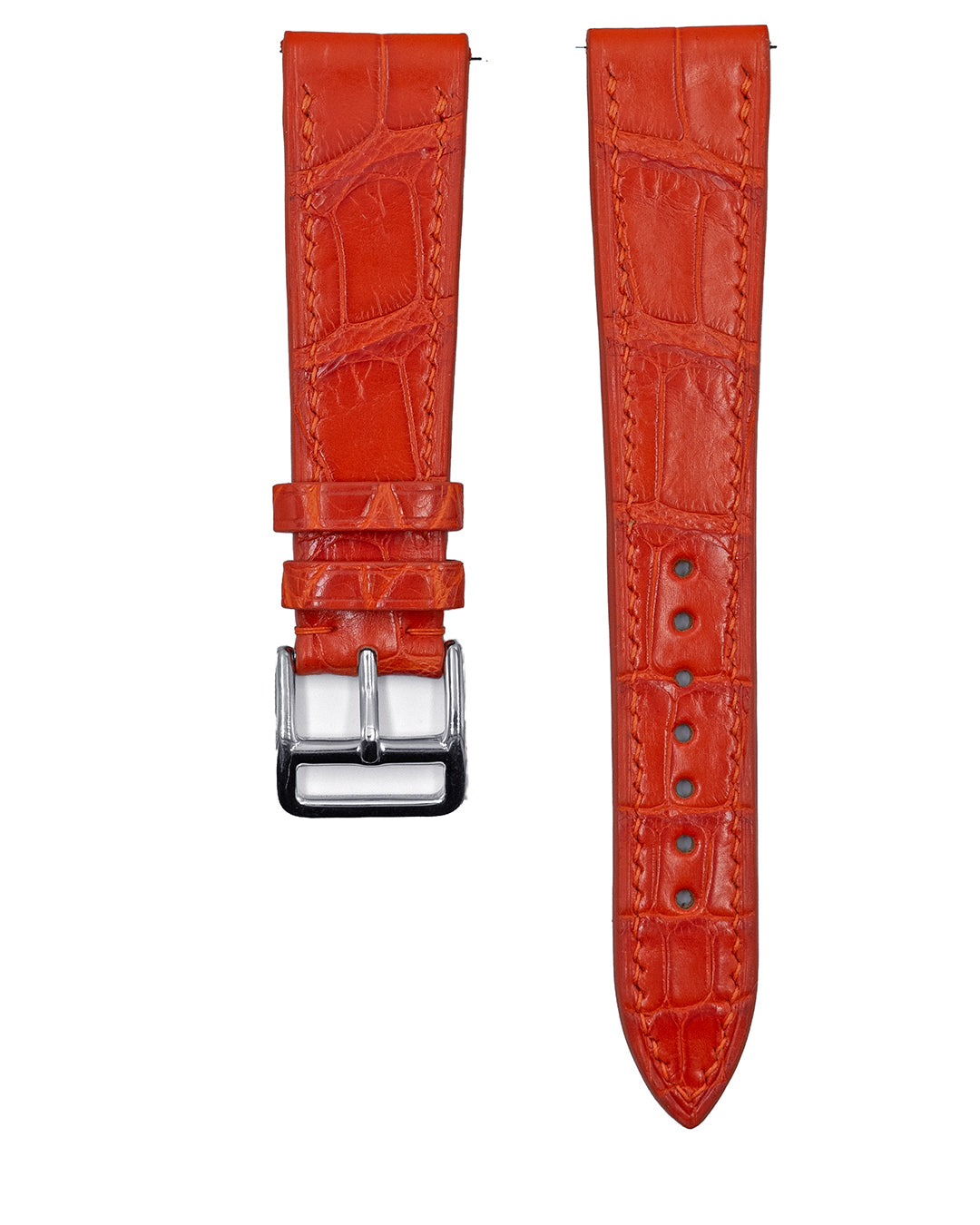 (20mm) Alligator Leather - Orange (Semi matte, Regular)