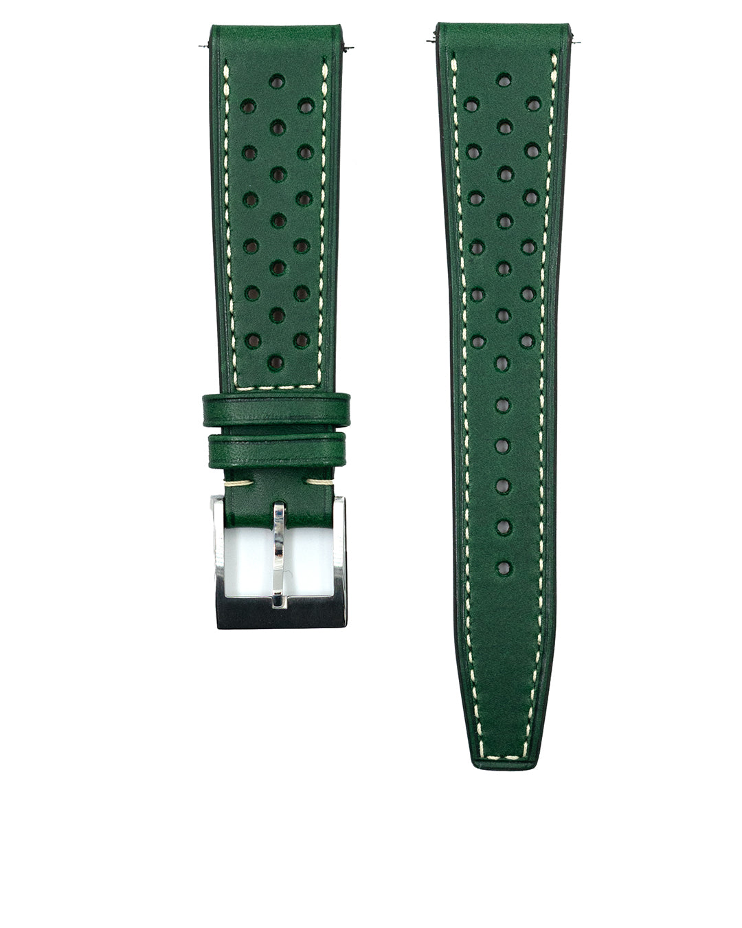 (20mm) Rally Leather - Green (Regular, Straight End)