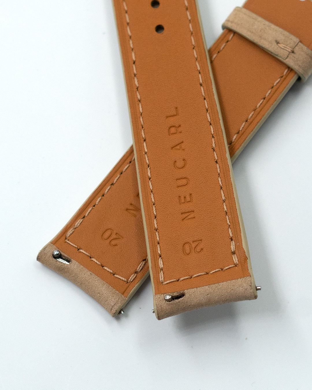 (20mm) Nubuck Leather - Sand (Regular, Curved End)