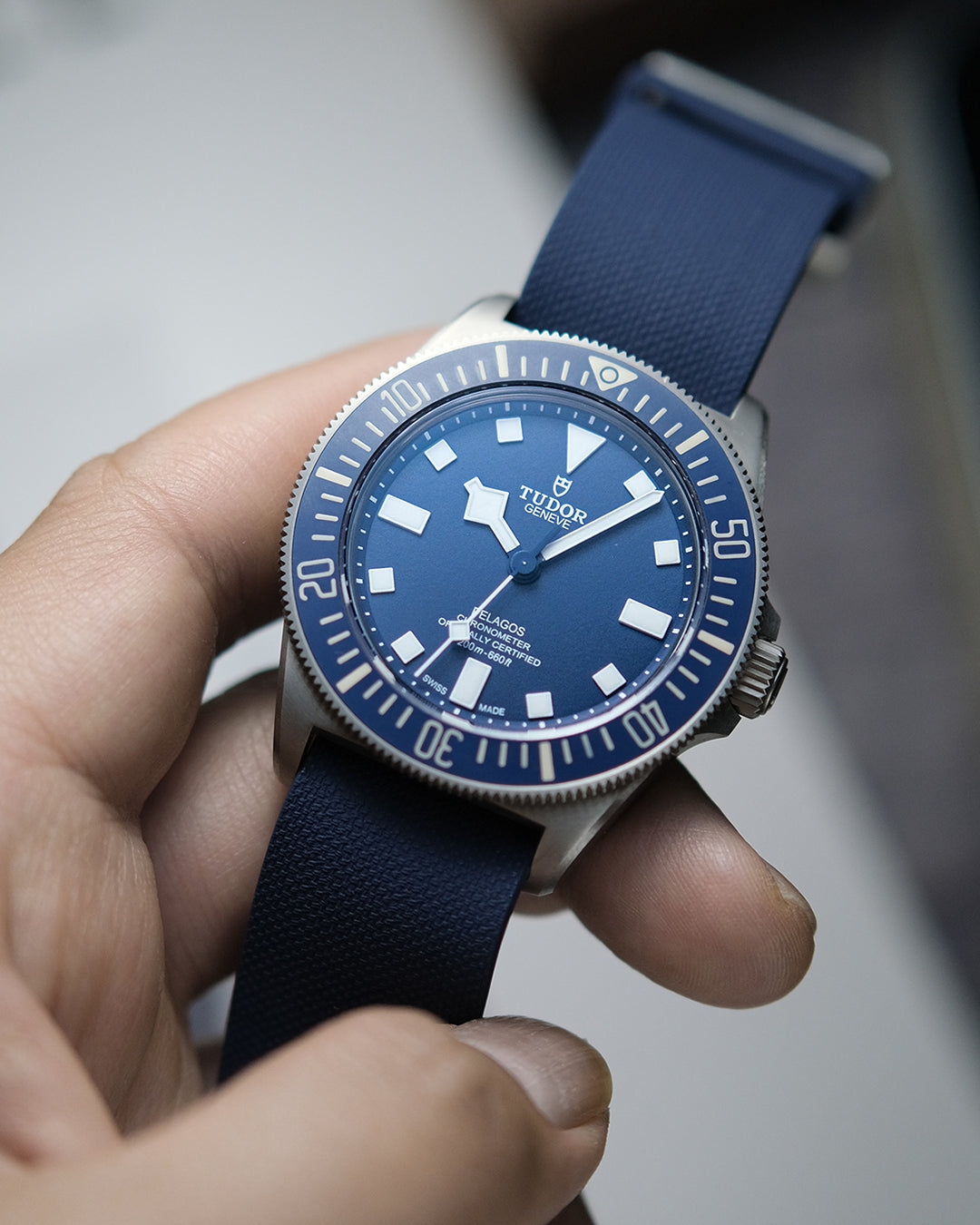 Rubber Strap Tudor Pelagos Blue Dial CURVED END RUBBER STRAP FOR