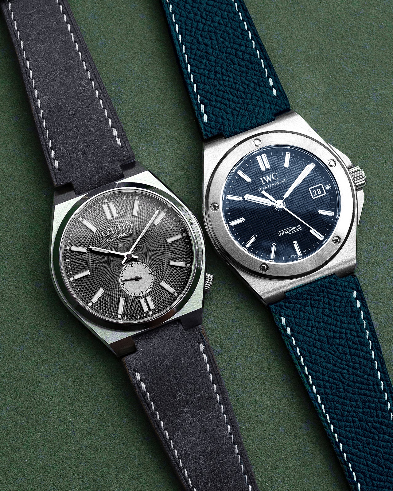 EPSOM LEATHER - FOR IWC INGENIEUR AUTOMATIC 40 (BLUE) - Monstraps
