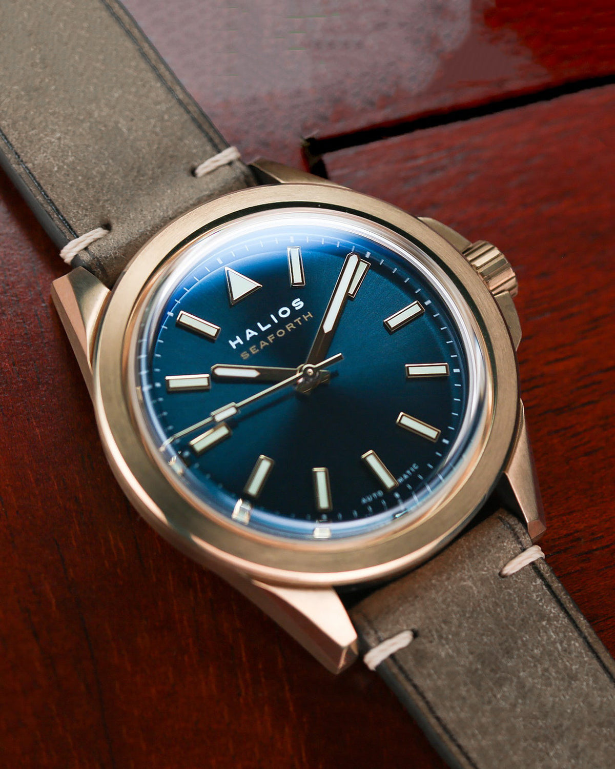 Vintage Italian Distressed Leather Strap (Warm Grey)