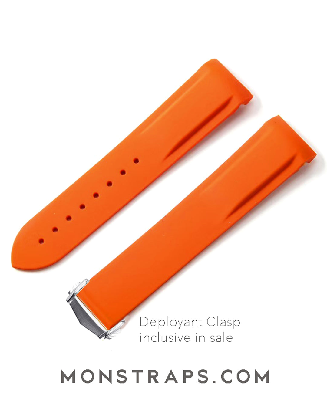 FKM RUBBER - FOR NEO-VINTAGE SEAMASTER / OLDER GEN PLANET OCEAN DEPLOYANT STYLE (ORANGE)