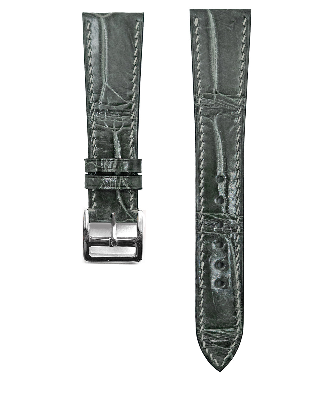 Alligator Leather Strap (Sage Grey, Millenium Finish)