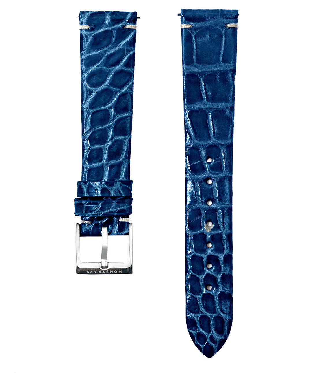 (20mm) Alligator Leather - Glossy Navy (Regular)