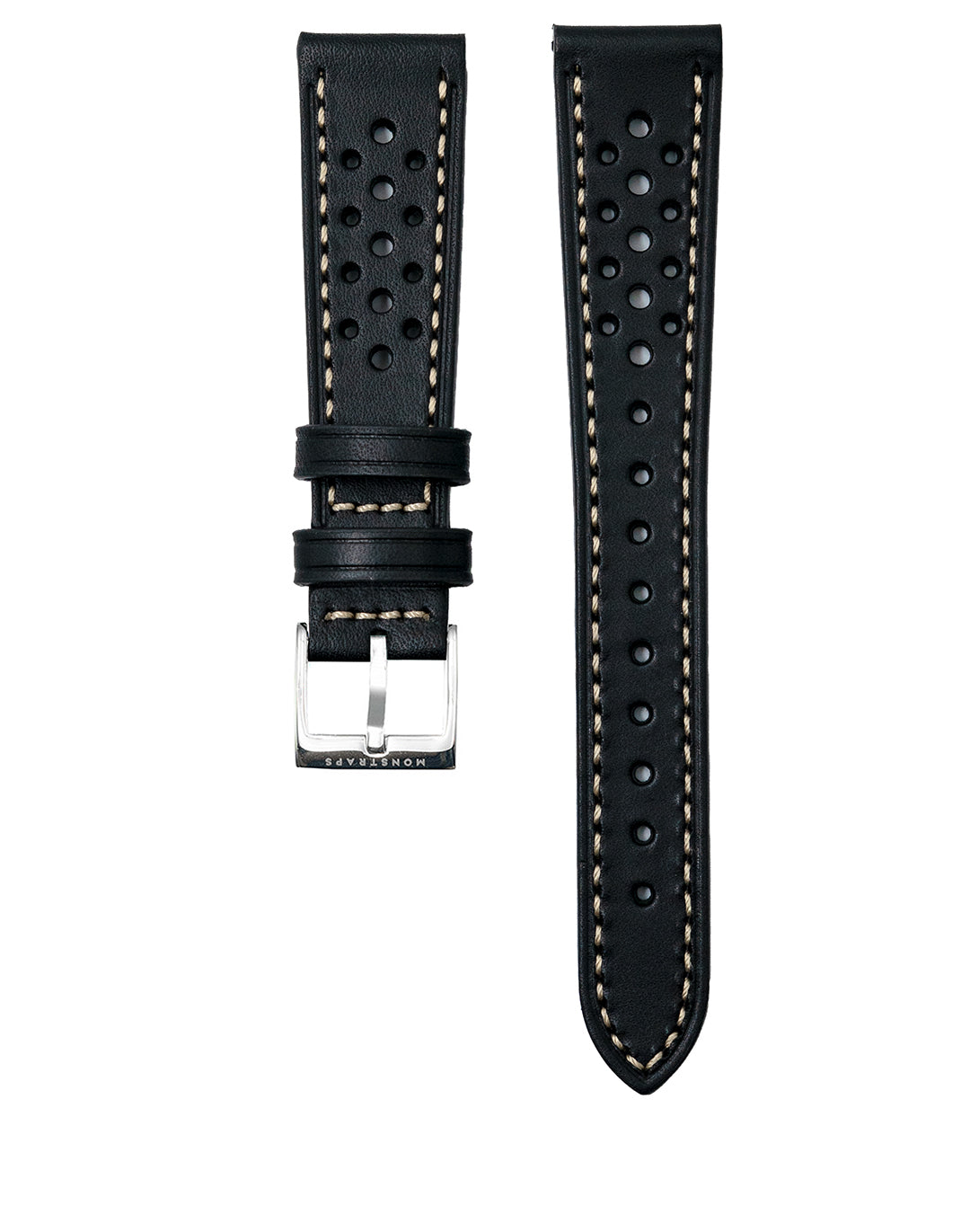 (18,20,22mm) Rally Leather - Black (Straight End, Regular)