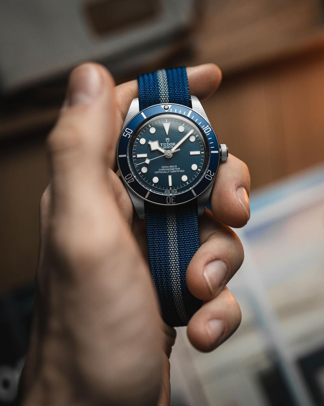 Blackbay Adjustable III - Navy Blue with Grey Stripe