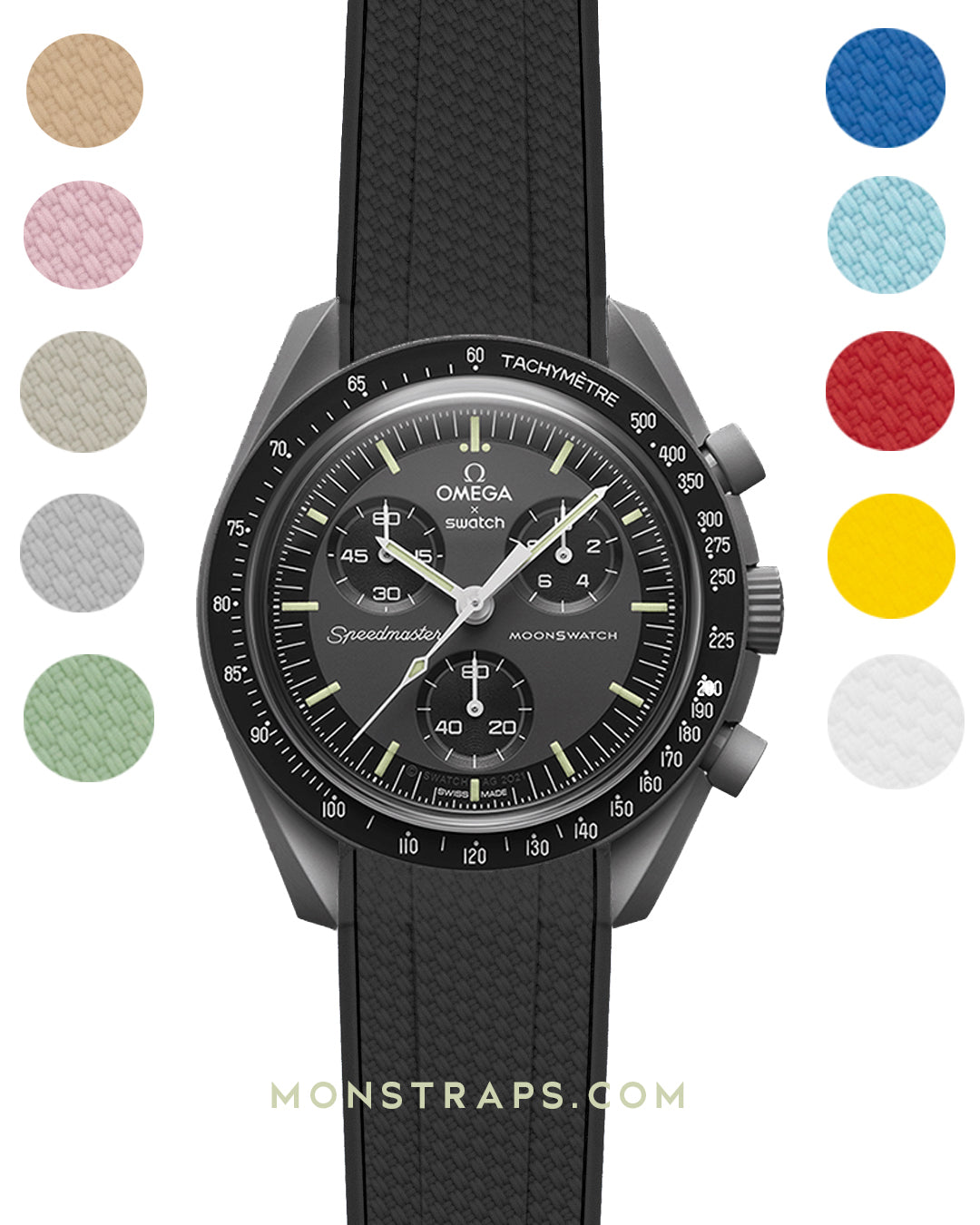 TEXTURED RUBBER - CURVED FITTED STRAP FOR MOONSWATCH