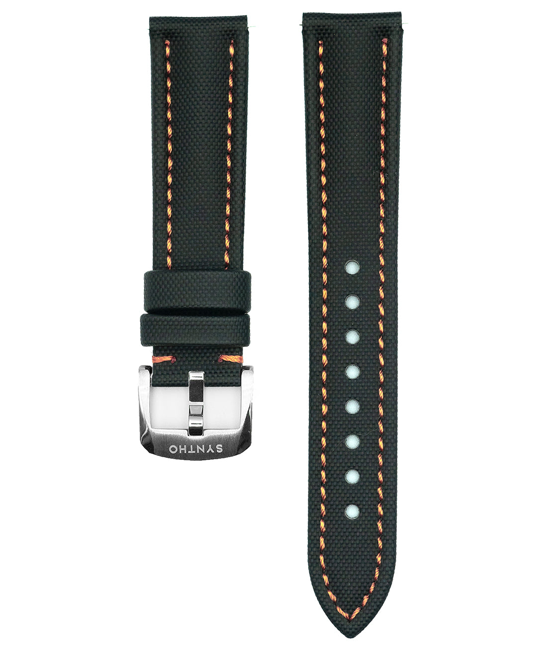 Classic Sailcloth - Black (Orange Stitching)