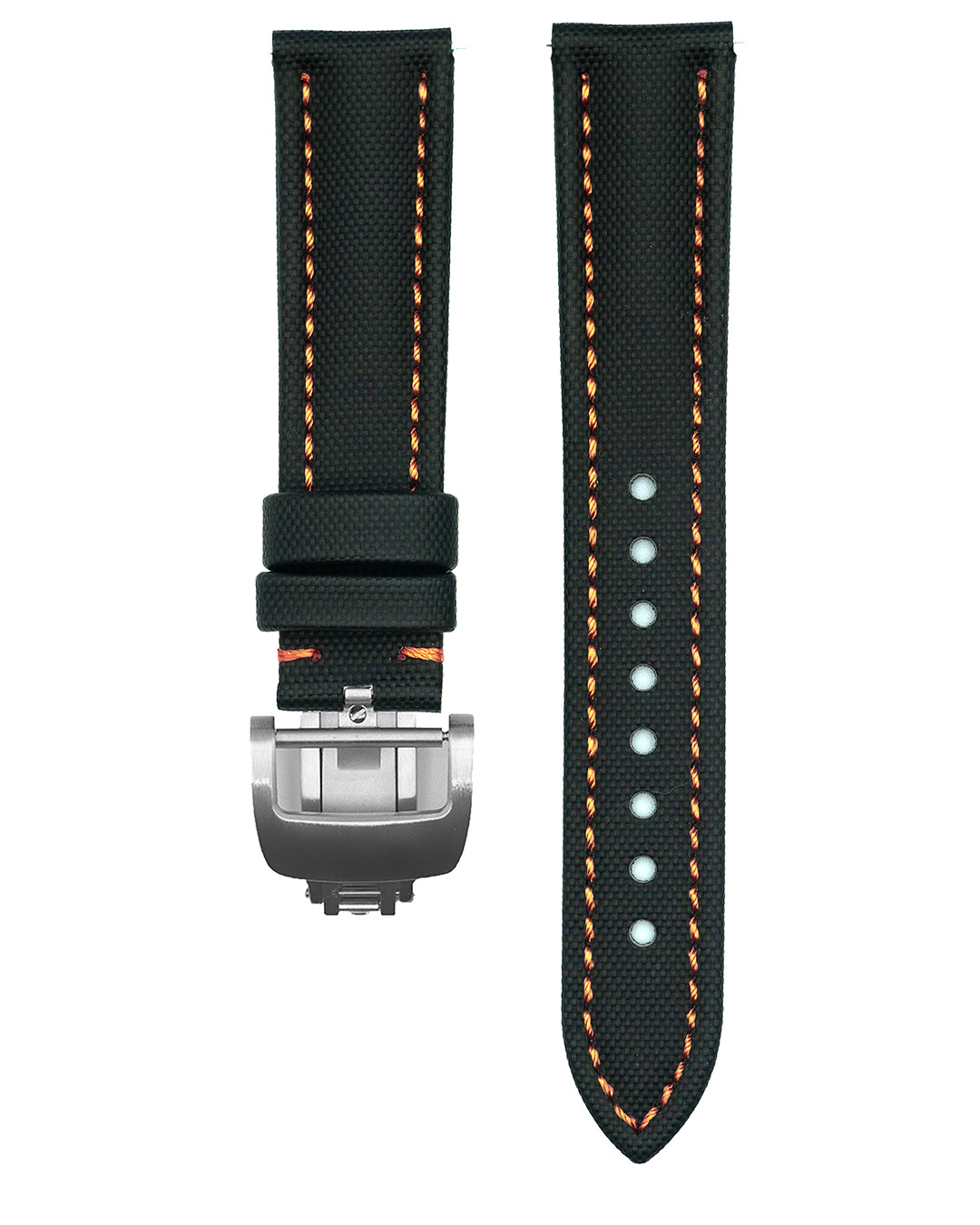 Classic Sailcloth - Black (Orange Stitching)